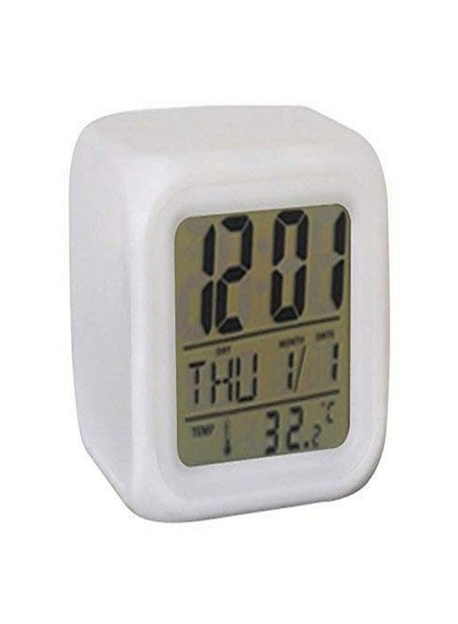 KAPI ZONE Plastic 7 Color Changing Led Digital Alarm Clock with Date Time - Image 2